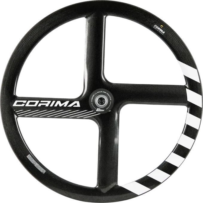 Corima 4 Spoke 700C Tubular Carbon Front Track Wheel with Thru Axle & Ceramic Bearings