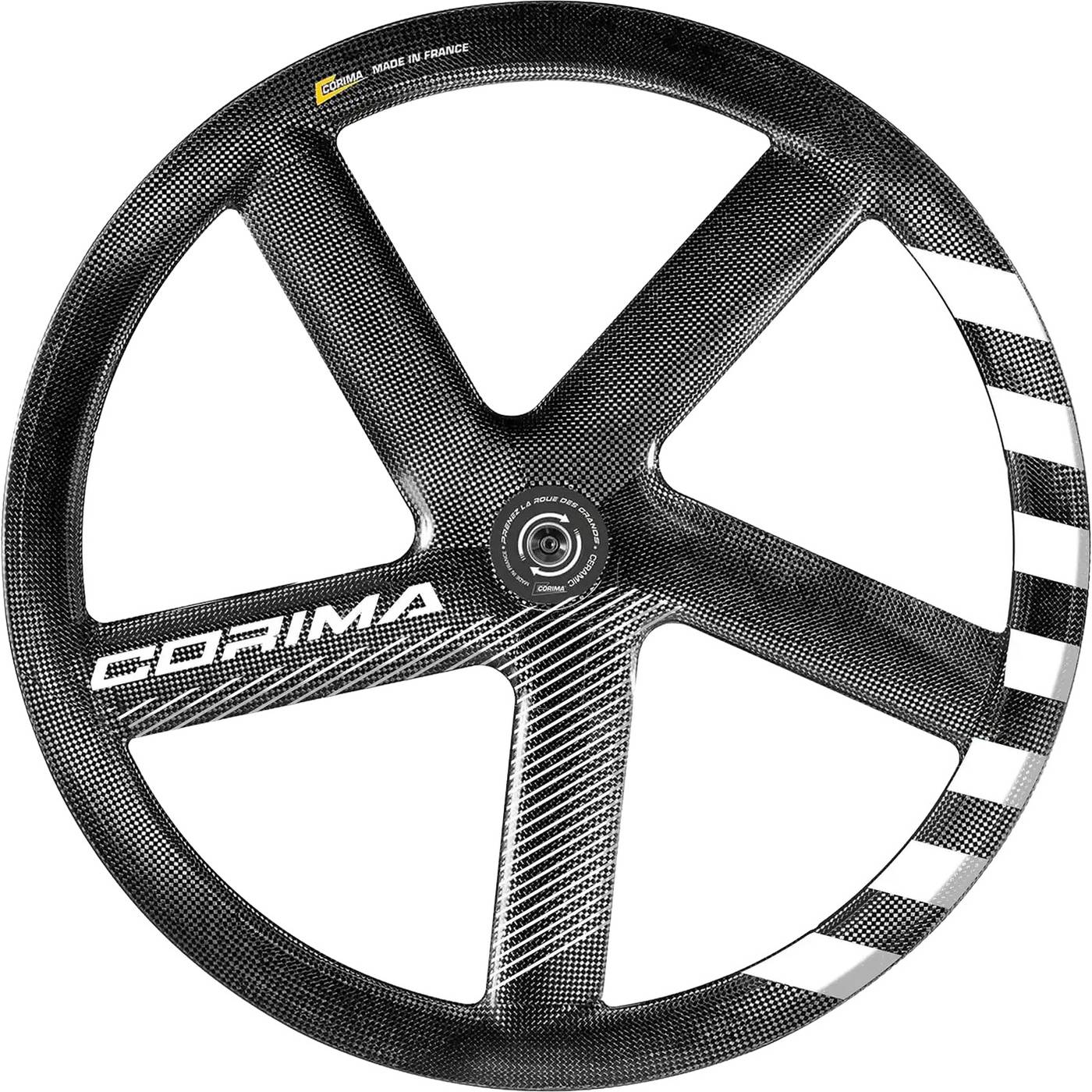 Corima 5 Spoke 700C Tubular Carbon Front Track Wheel with Thru Axle & Ceramic Bearings