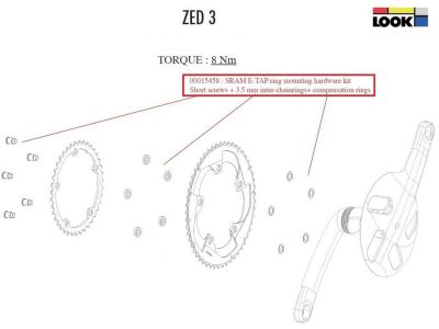 Look ZED 3 Sram E-Tap Crankset Bolts